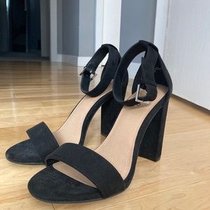 Torrid Staci faux suede ankle strap tapered heel